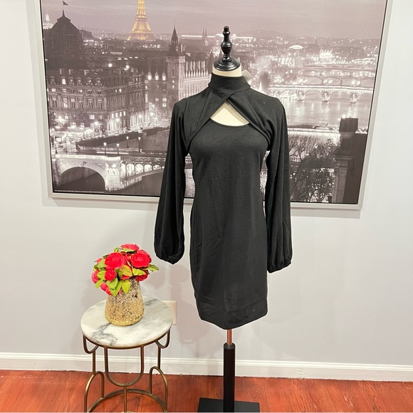 Good Luck Gem Black Twofer Shrug Dress - Size Medium- New With Tag- Reemoly - Picture 5 of 15